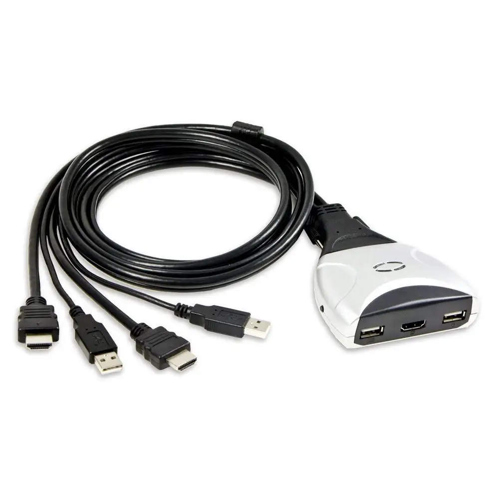 

2 Port USB 2.0 HD Multimedia 1.20 Meter Interface 1.3 KVM 1.1 / Switch - Black SY-KVM31034