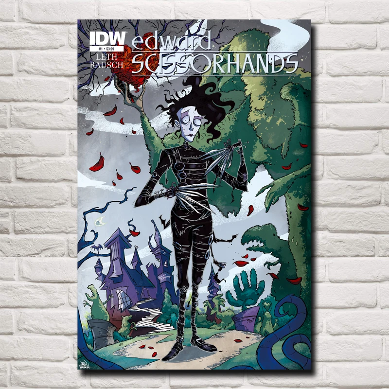 

Tim Burton Movies Edward Scissorhands Classic Home Decor Art Silk Fabric Poster 12x18 16X24 20x30 24x36 Inches Free Shipping