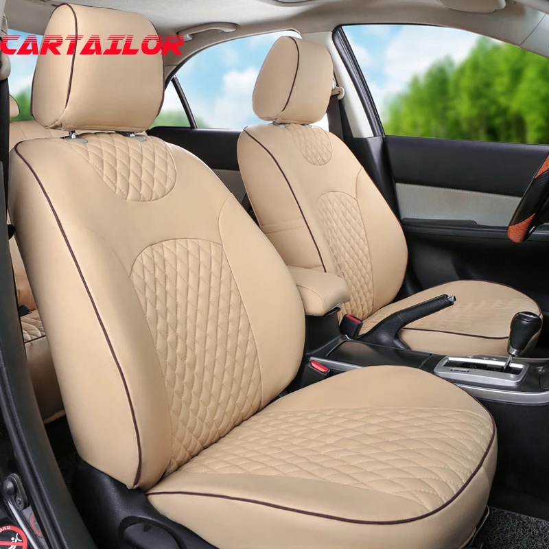 Cartailor Seat Covers Custom For Chrysler Pt Cruiser Car Accessories Deluxe Leatherette Car Seat Cover Set Black Seat Cushions