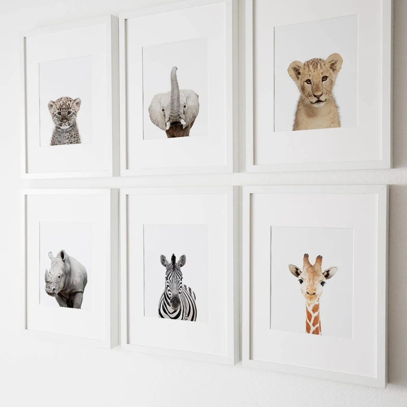 Animal wall prints nursery decor