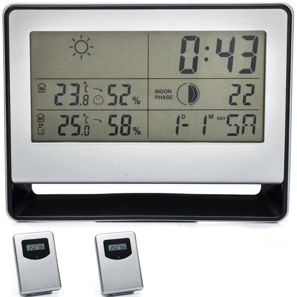 Popular Modern Outdoor Thermometerbuy Cheap Modern Outdoor - Digital Weather Station Alarm Clock With Dual Wireless Outdoortemperature Humidity Transmitters Indoor Thermometer Hygrometer popular modern outdoor thermometerbuy cheap modern outdoor - digital weather station alarm clock with dual wireless outdoortemperature humidity transmitters indoor thermometer hygrometer