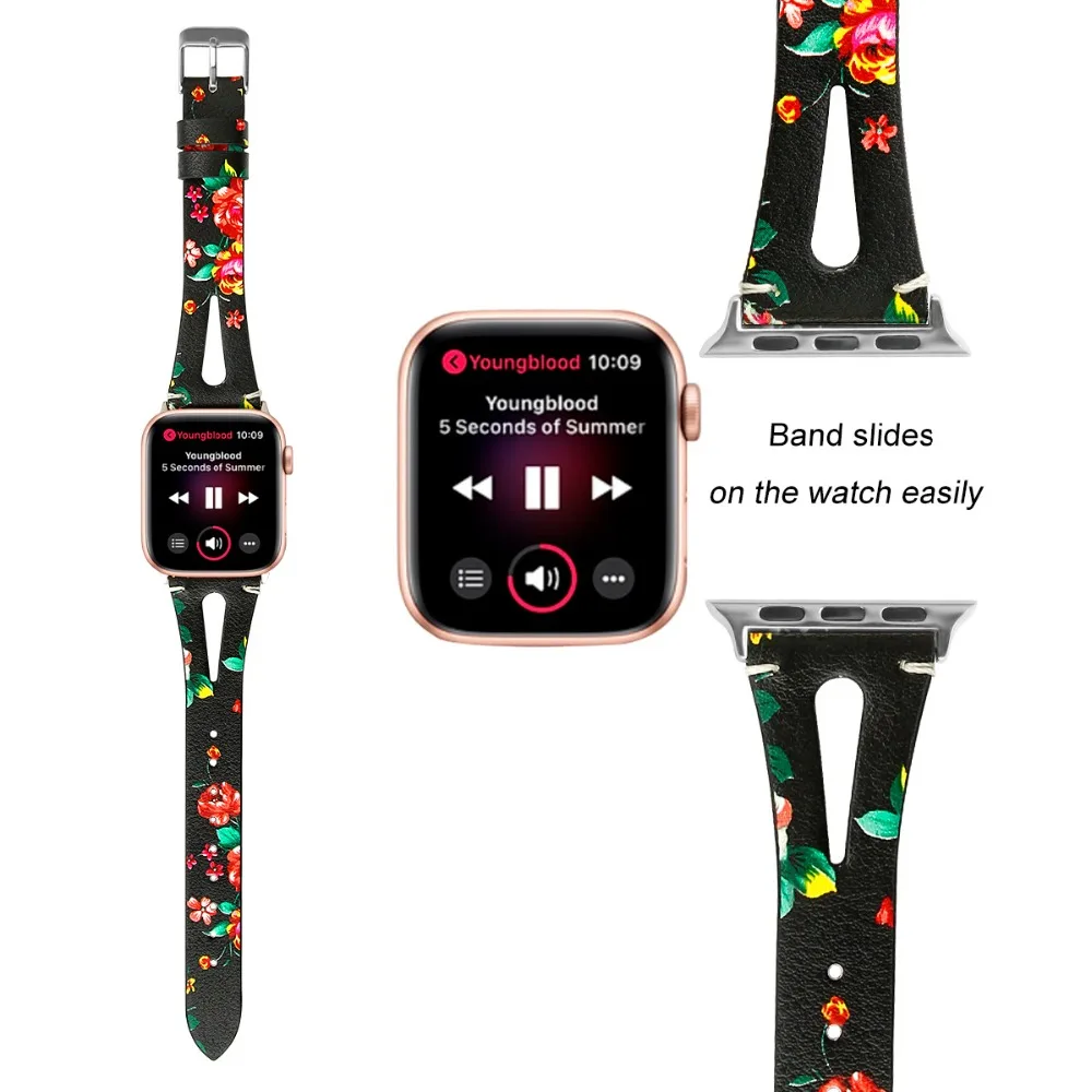 Кожаный ремешок для iWatch Series 4 3 2 Браслет для Apple Watch кожаный ремешок 38 мм 42 мм Натуральная Кожа Роза золотые браслеты 42 мм 44 мм