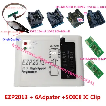 

New EZP2013 high-speed USB Programmer+6pcs SOP Adapter+SOIC8 test Clip Better than EZP2010 support 32M FlashClip WIN7 WIN8 VISTA
