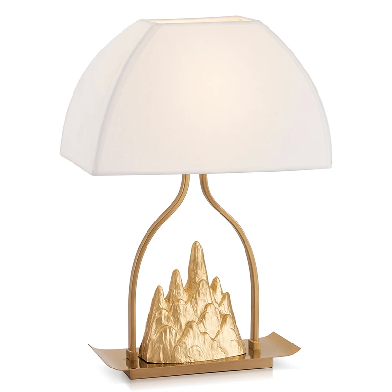 

Copper small Jinshan cloth art table lamps Hill table lamp designer warm bedroom bedside gold desk lamps modern light ZA81220