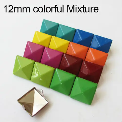 

Free shipping!800Pcs 12*12mm 2-claw metal rivet colormixture studs and nails