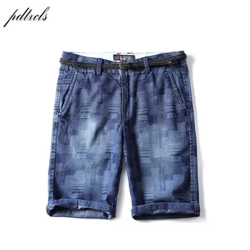 

PDTXCLS 2018 Summer striped denim shorts male five-cent pants for the trend of the trend personality 100% Cotton Color