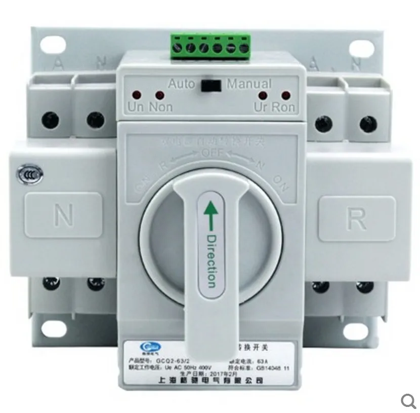 Commutateur de transfert automatique /à double puissance 4P 63A 220V Mini Intelligent Double disjoncteur automatique /à puissance /électronique Commutateur de commutation automatique