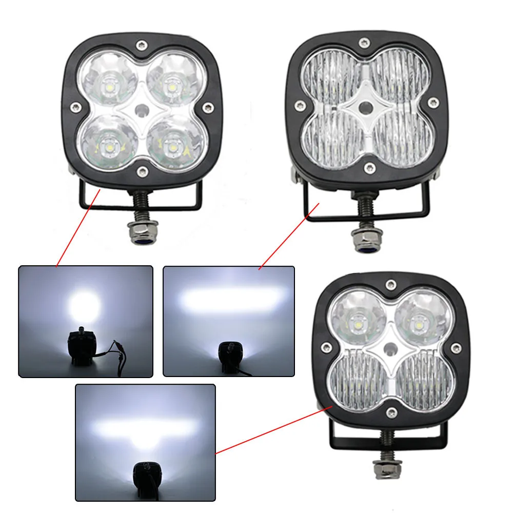 2 Mini LED Driving Lamp Work Light 2 Inch Spotlight Floodlight With Yellow Cover LED Driving Light Bar Offroad Car Truck  (26)