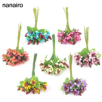

100pcs Artificial Simulation Stamen Pepper Flower Bud Wedding Home Decoration Diy Scrapbook Wreath Craft Box Fake Flowers