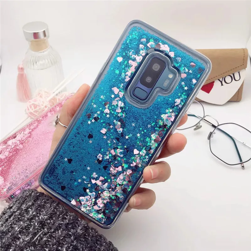 Жидкий блеск Чехол для samsung Galaxy A6 A8 плюс 2018 динамический Bling зыбучие пески