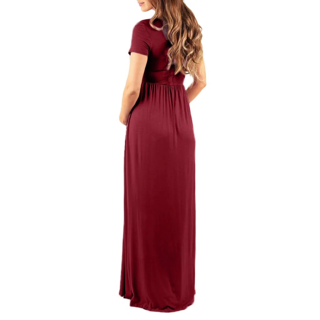TELOTUNY платье для беременных женское платье с v-образным вырезом и коротким рукавом женский сарафан Одежда женская одежда модная новинка Dec25
