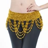 Women Bellydance Clothes Tassel Hip Scarf Belly Dance Elastic Wrapped Belt with Gold/silver Beaded Fringes ► Photo 3/6