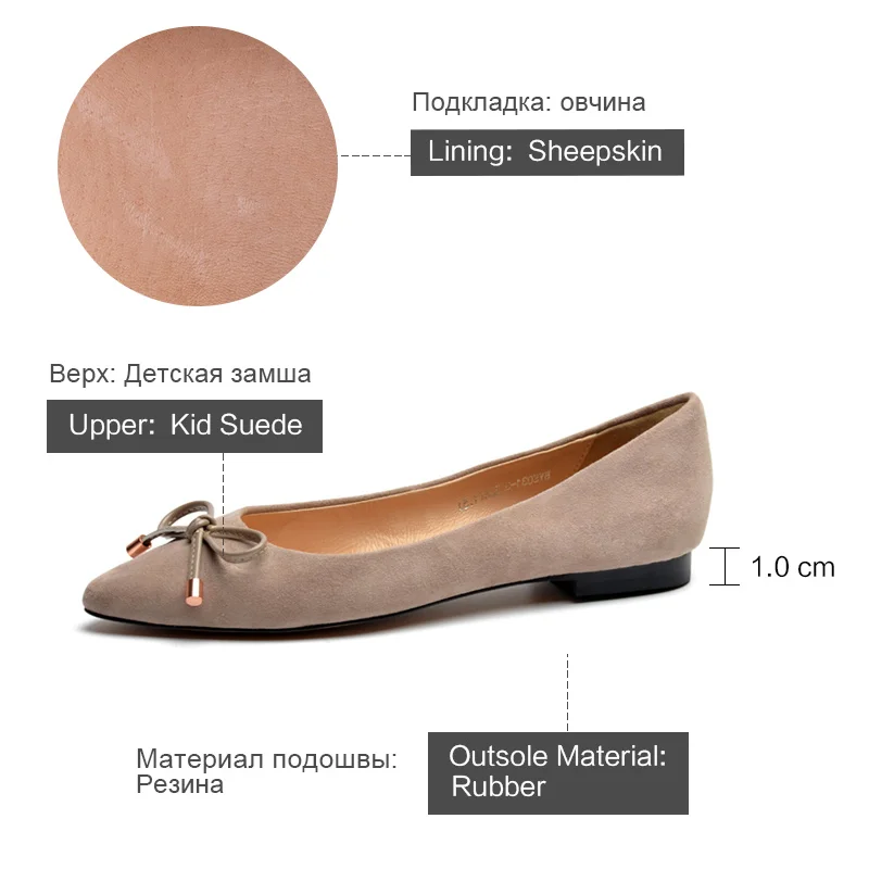 Cuir Dames À Printemps green En 2019 Chaussures Black Noir Vert Ballerines Bout nude Pointu Arc Donna Femmes Gris Véritable dans wFA7OgpqX