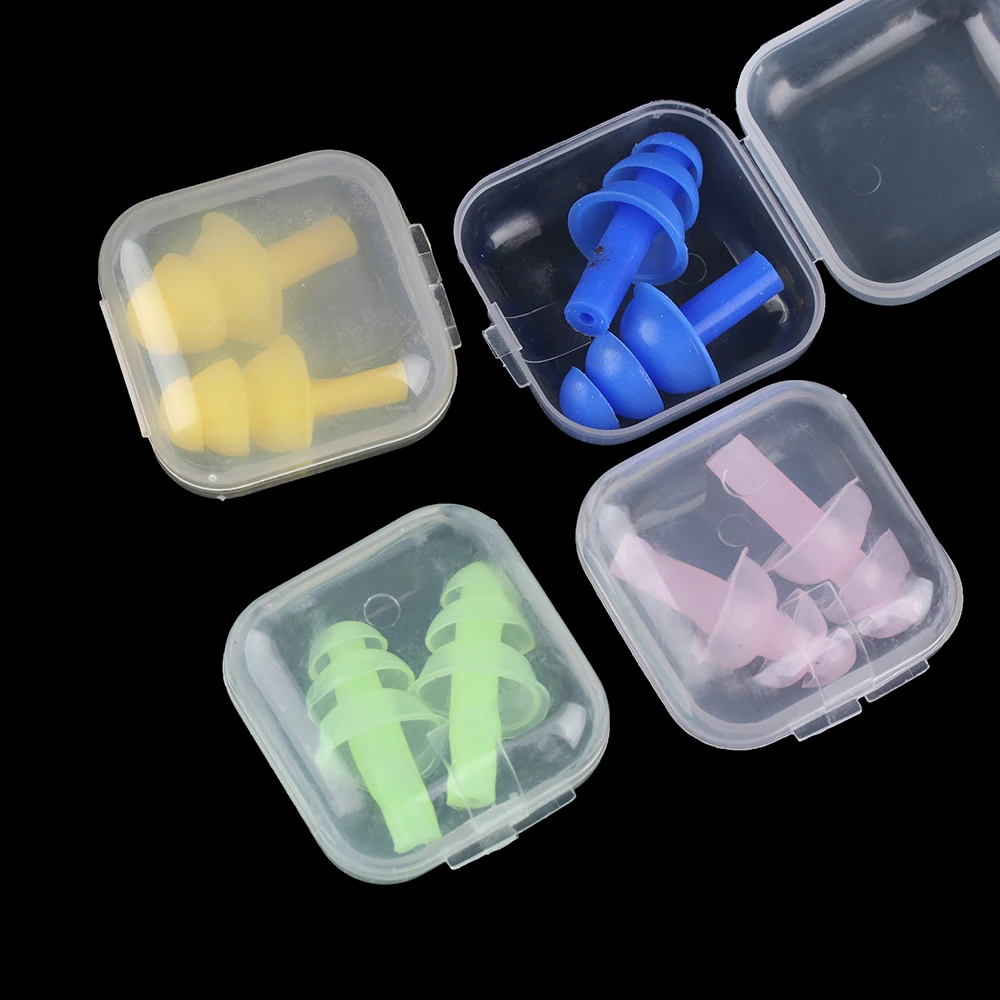 2 pairs Silicone Ear Plugs Anti Noise Waterproof Earplugs Comfortable