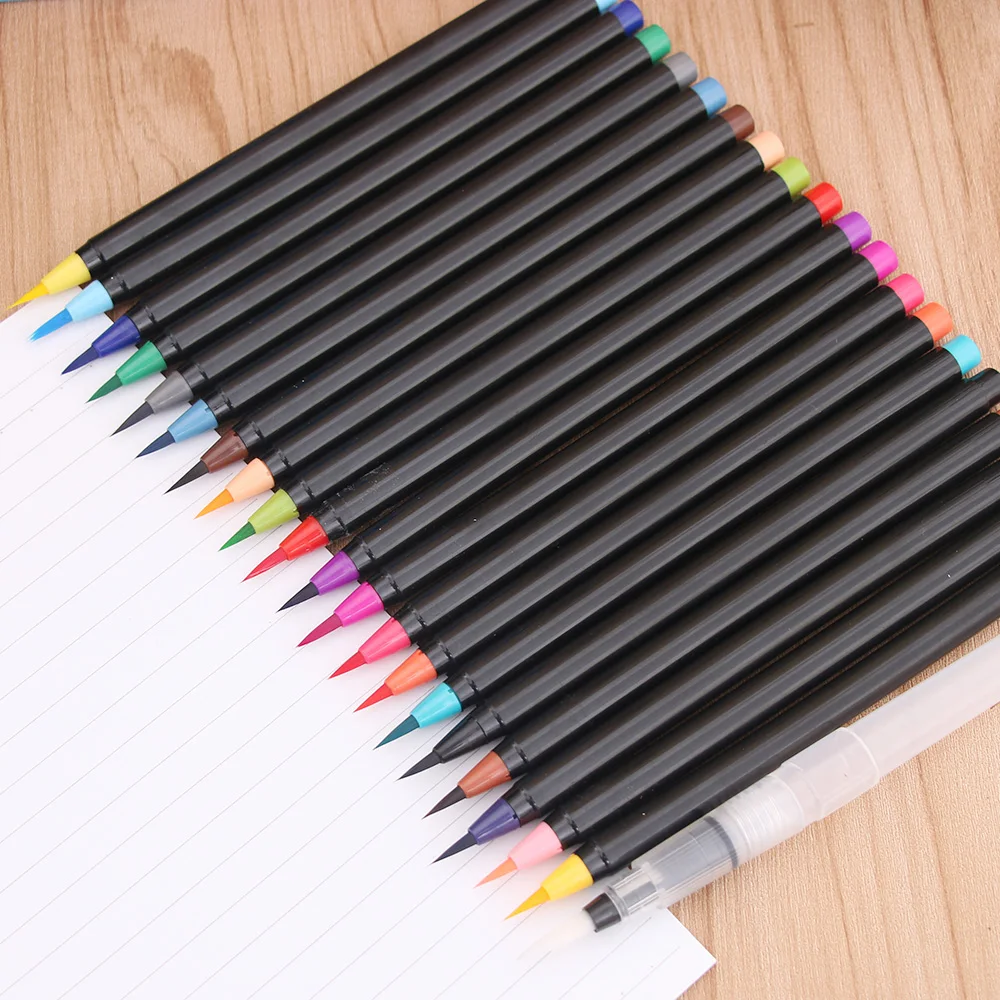 

20 Color Artist Oil Pen Water Color Drawing Calligraphy Pen With Water Brush