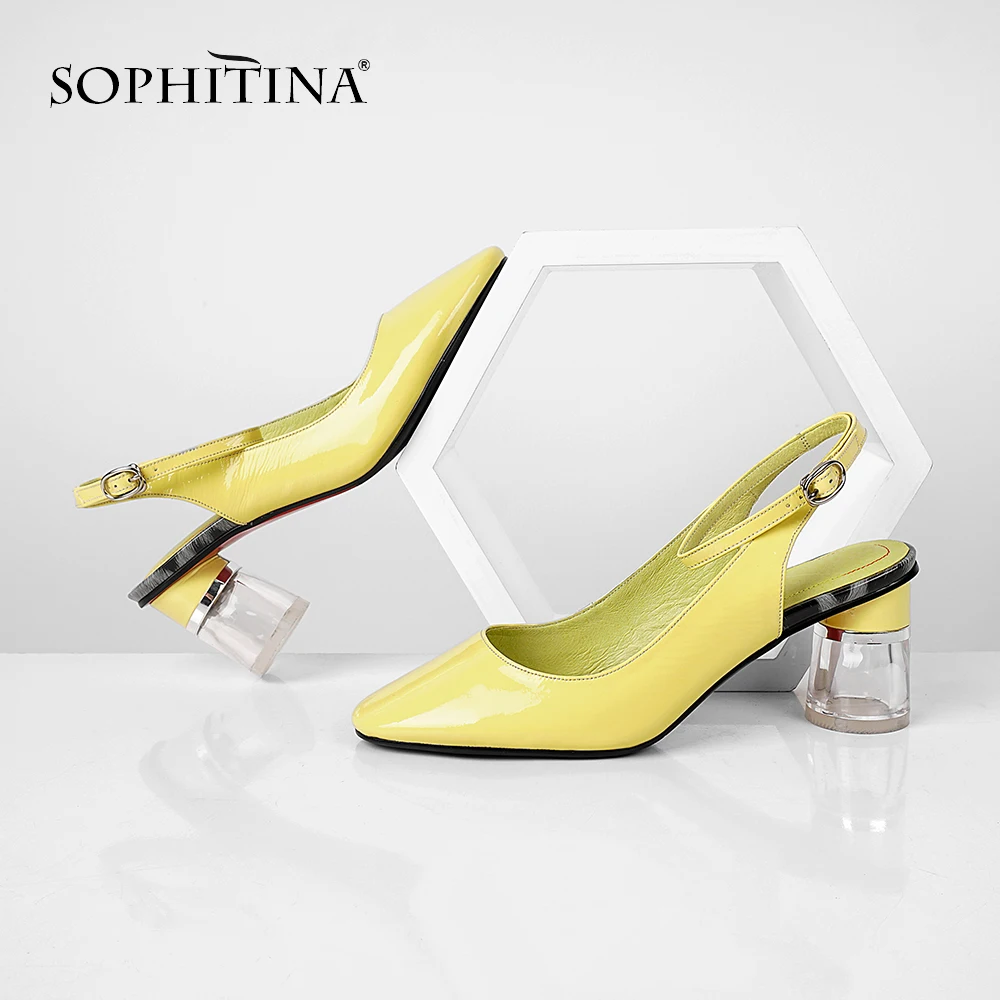 SOPHITINA/модные однотонные женские босоножки; удобная обувь из коровьей кожи высокого качества с пряжкой на квадратном каблуке; Лидер продаж; новые босоножки; MO102