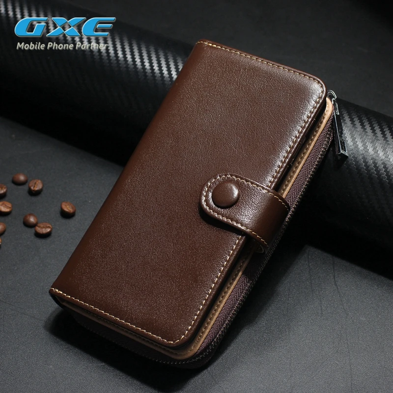 ==> [Free Shipping] Buy Best GXE Luxury Brand Leather Cover Flip Wallet Phone Bags Capa Fundas Capinha Coque Cases for Apple iPhone 6S 6 S 7 Plus 7Plus Shell Online with LOWEST Price