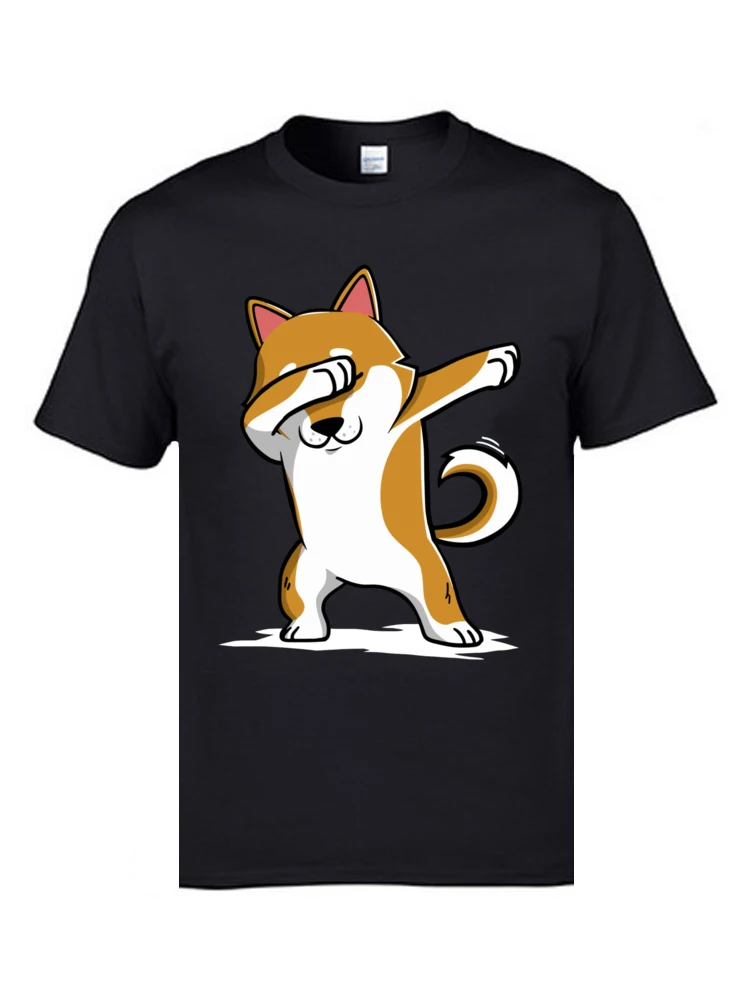 Dabbing Shiba Inu Funny 1877 Prevailing Group Tops & Tees O-Neck Fall Cotton Short Sleeve T Shirt for Men Casual T-Shirt Dabbing Shiba Inu Funny 1877 black