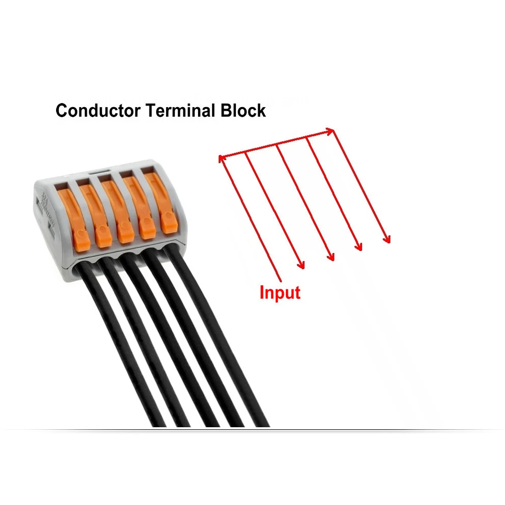Универсальный Компактный проводной разъем 2 pin/3pin/5pin проводник клеммный блок с рычагом 5 шт./лот