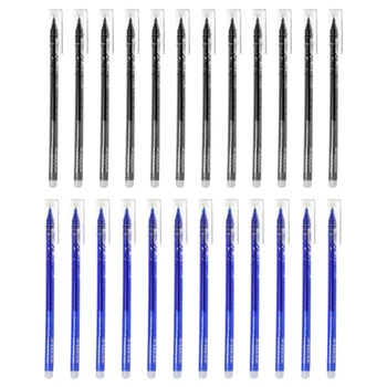 

12pcs/bag 0.38mm Erasable Gel Pen With Blue Black Refills School Office Stationery