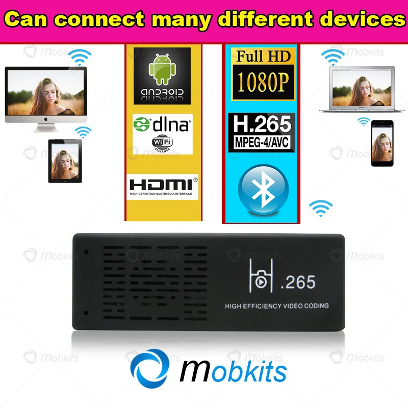 2015 MK808B Plus Amlogic M805 Smart TV Stick Quad Core 1.5GHz MK808 B MINI TV for Android 1GB 8GB Support H.265 Tronsmart Dongle