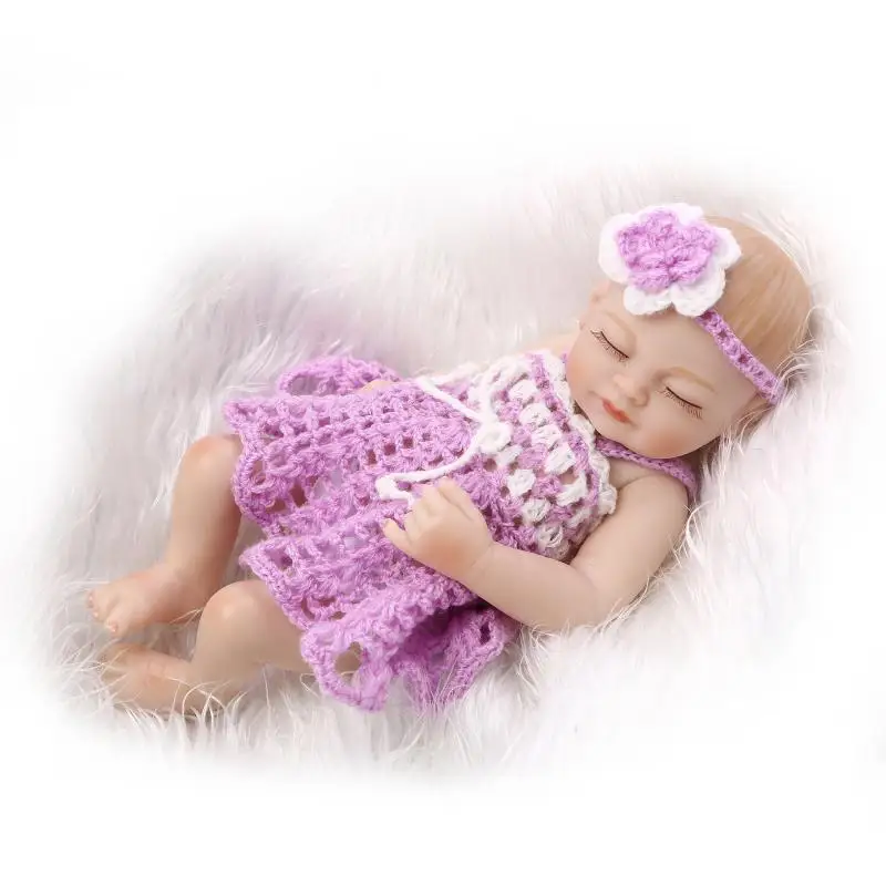 10" MINI Reborn Realistic Newborn Babies Full Body Vinyl Silicone Baby Doll Gift