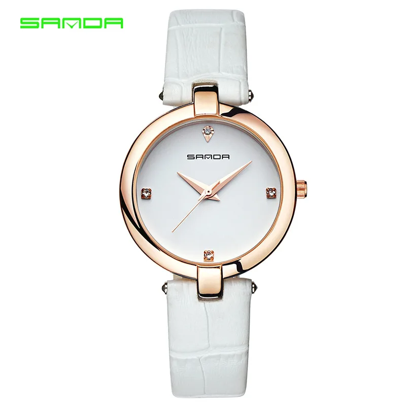 

Hot Diamond Scale Ladies Watch Rose Gold Quartz Watches Women Dress Watch Top Brand Luxury Female Clock Waterproof Table Leather