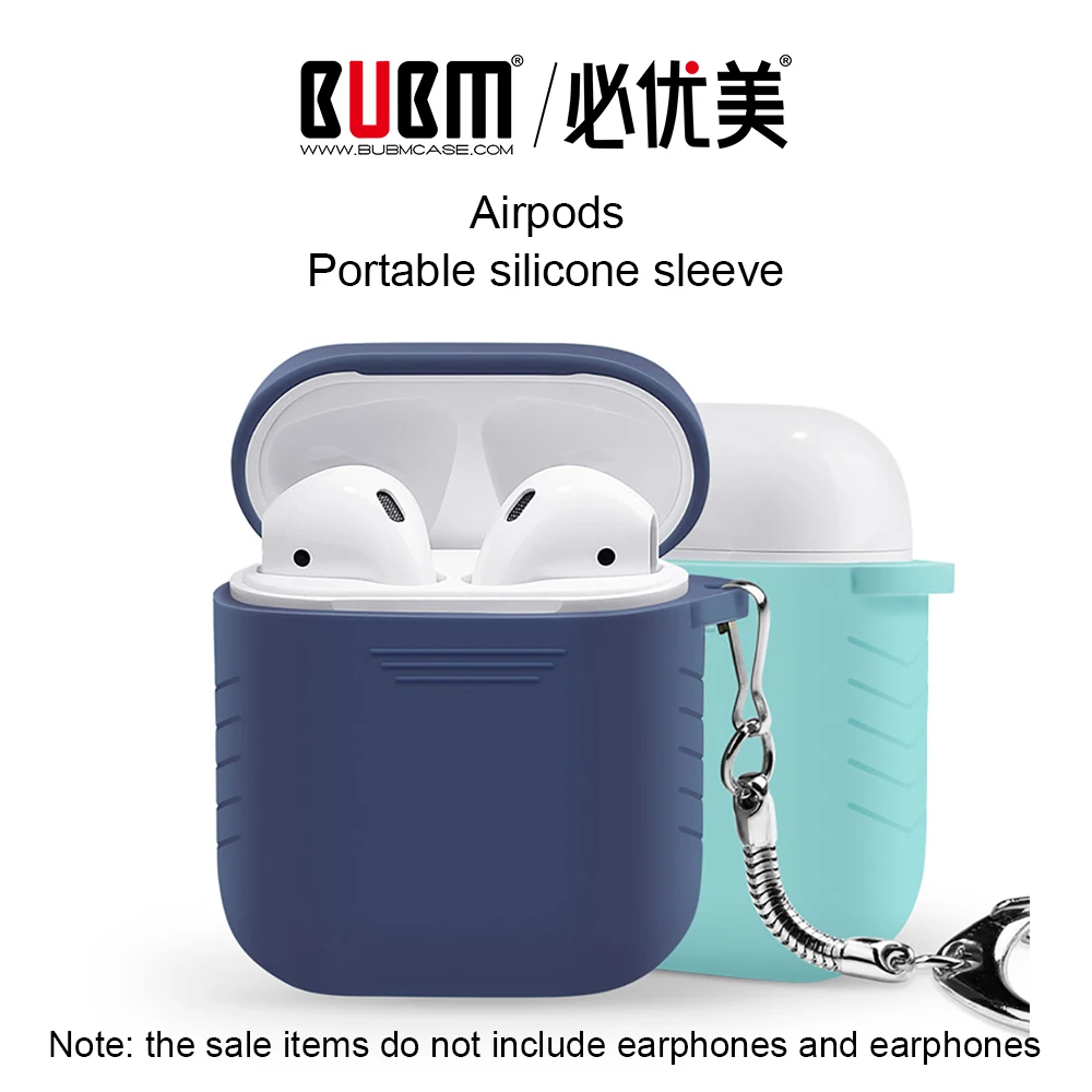 BUBM AirPods Case Protective Silicone Cover and Skin Perfect Fit for Apple Airpods Charging with Hand rope Carabiner | Электроника