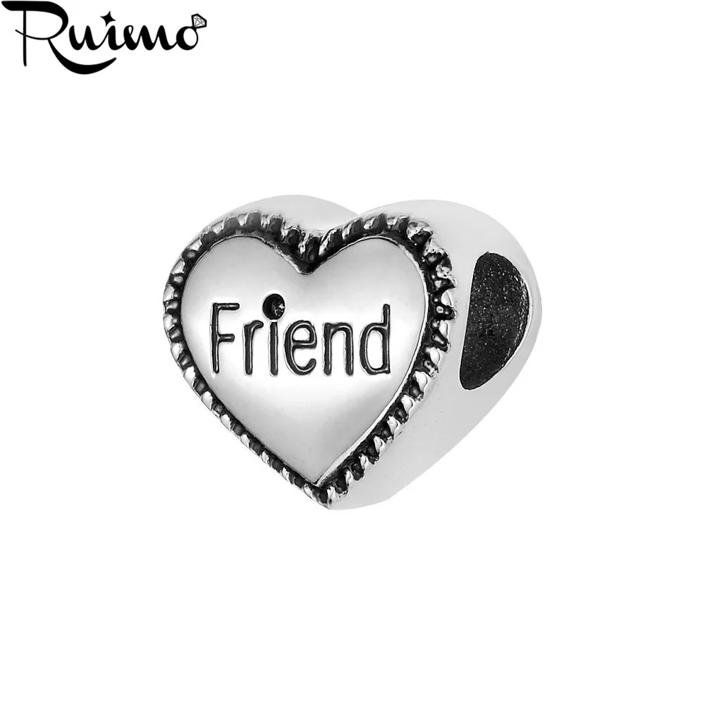 RUIMO распродажа полированные бусины из нержавеющей стали 316L с надписью Love Heart