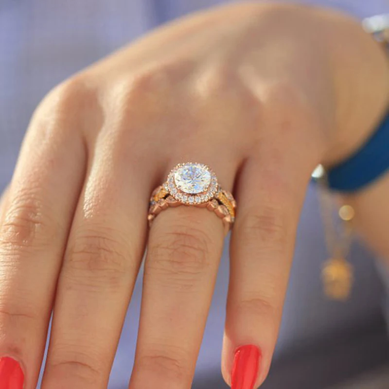 3PCS/Set Zircon Couple Ring For Woman Men Jewelry Wedding Engagement Gifts 2018 Hot Sale