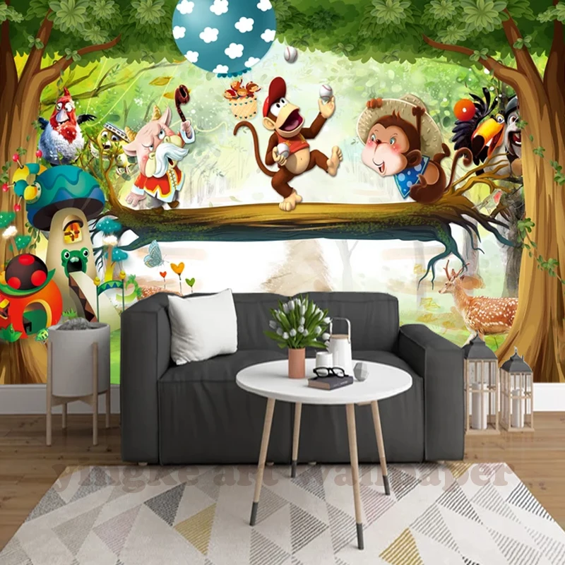 Пользовательские фото обои 3D стереоскопические животные в лесу мультфильм настенная бумага Гостиная Детская комната 3D Настенные обои