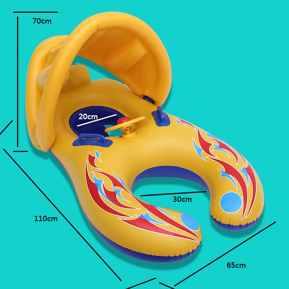 Мать-ребенок надувной круг плавать ming круг Съемный солнцезащитный круг младенческое сиденье плавать лодка плавательный круг двойной