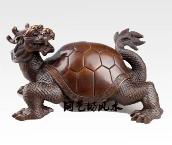 

China Fengshui Dragon Turtle Tortoise Bronze Statue