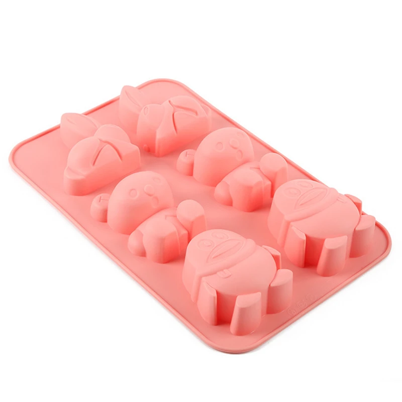 

1 PC Rabbit Bear Animals Silicone Cake Mold Ice Cube Tray Chocolate Cookie Fondant Cupcake Mould Baking Bakeware Random Color
