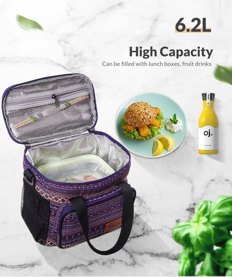 Женская большая Портативная сумка для обеда, коробка для пикника, термоизолированная Сумка-тоут, водонепроницаемая, крутая сумка для хранения еды и еды, ручные сумки
