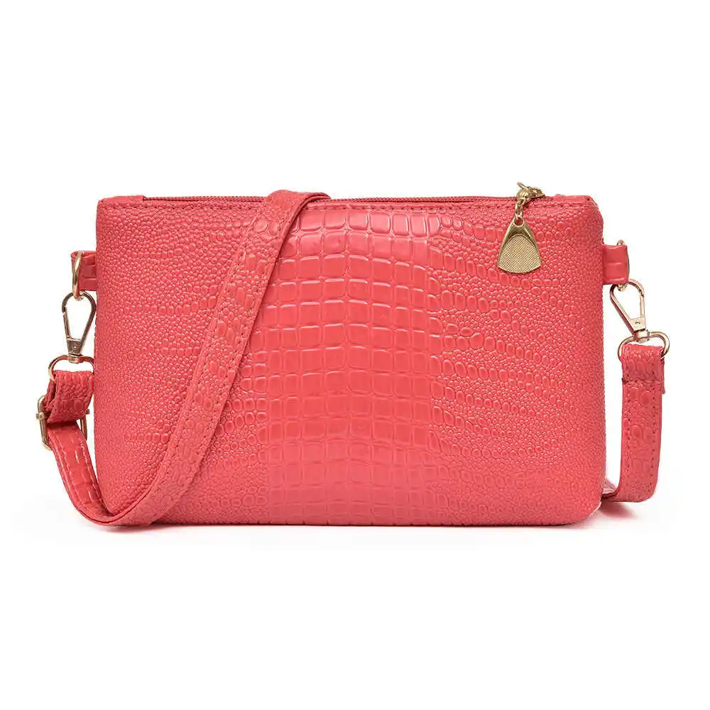 Aelicy, женские Винтажные Сумки из искусственной кожи с разрезом, крокодиловый узор, конверт, сумка на плечо, женская маленькая сумка-мессенджер, женский подарок - Цвет: Watermelon Red