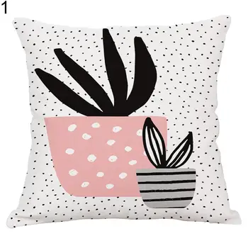 

Cushion Cover Linen Potted Plant Cactus Throw Pillow Case Decorative Cushion Cover for Home