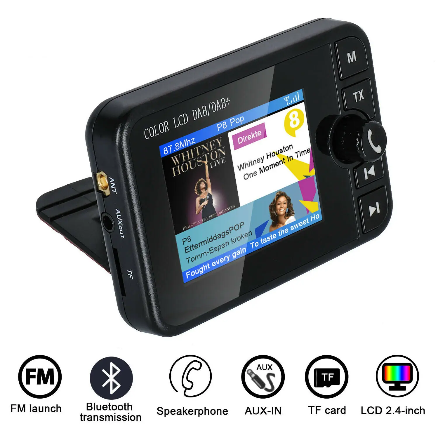 

DAB Radio Receiver Colorized Screen Support Bluetooth Music Calling Answer for Car WIF66