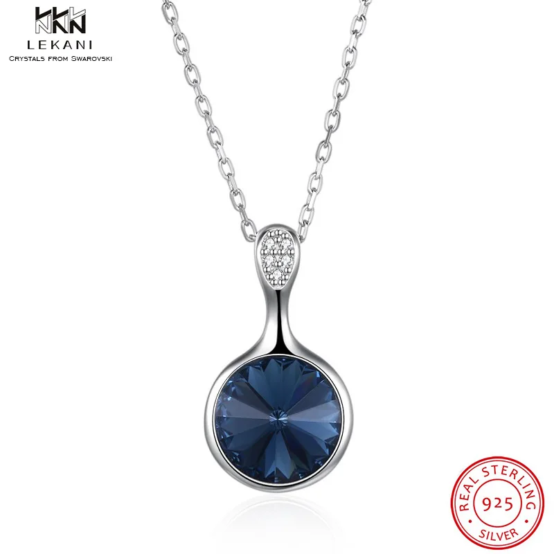 Ожерелье с кристаллами от Swarovski LEKANI модное ожерелье круглым кристаллом 925 пробы