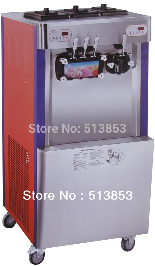 

220V/50Hz ,4 Head Three Heads Floor standing, capacity48-52 liters/hour, ice cream Machine / Soft Serve Machine