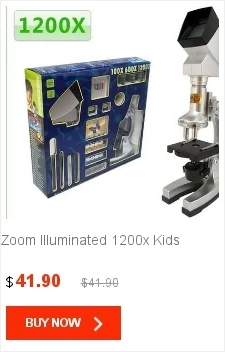 1200X зум Монокуляр студентов детей Биологический микроскоп комплект со светодиодный проектор, научно эксперименты, обучающая игрушка в подарок