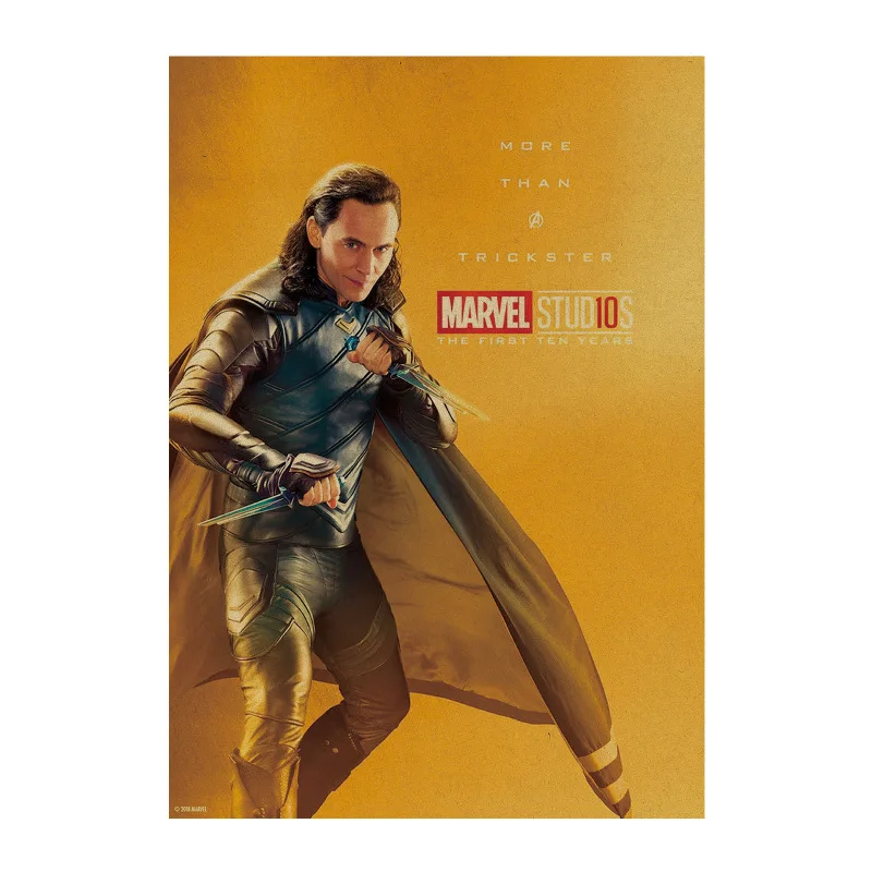 

Loki Odinson/ Marvel Comics 10 years HERO SET/kraft paper/bar poster/Wall stickers /Retro Poster/decorative painting 51x35.5cm
