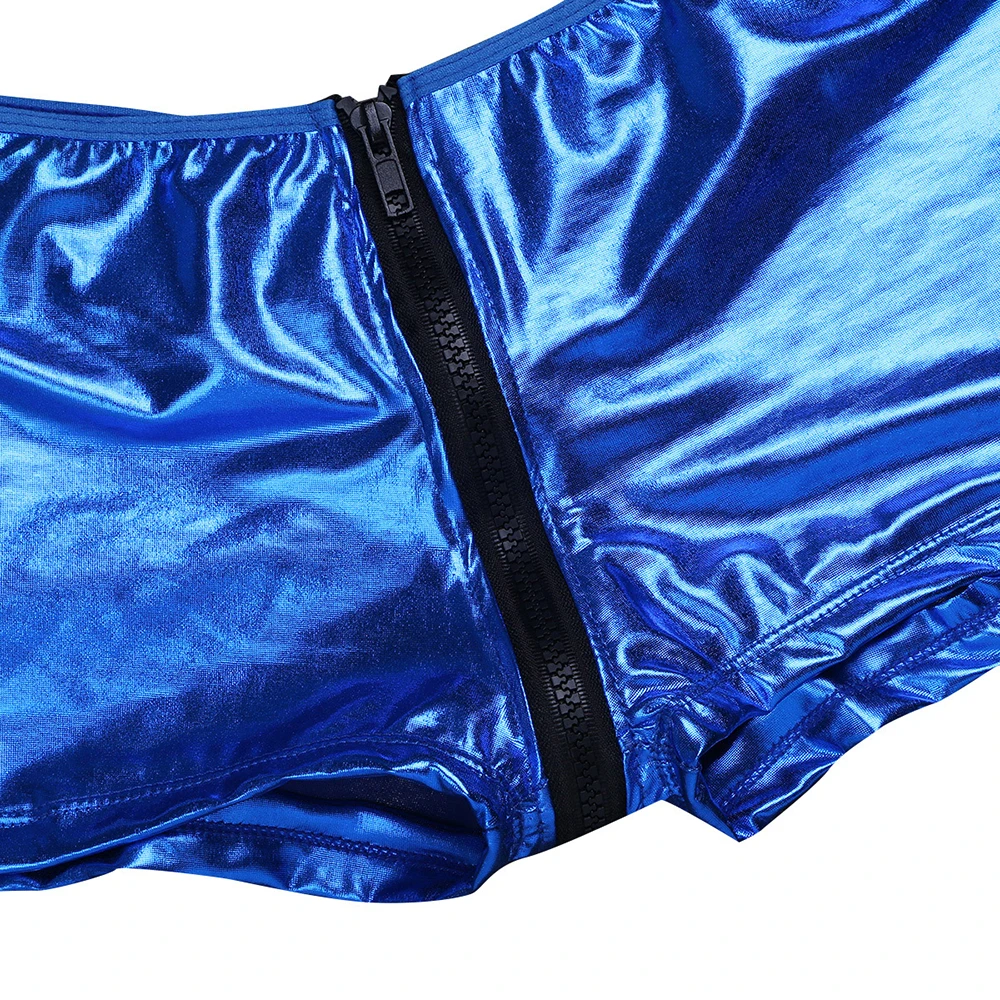 High Quality Sexy Men's Patent Leather With Zipper Boxer Shorts ...