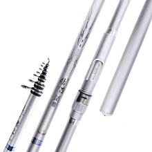 Genie карбоновая длинная секция 4,5 М 5,4 м 6,3 м 7,2 м маленькое кольцо скалистая Удочка сверхтвердая двойного назначения телескопическая литая