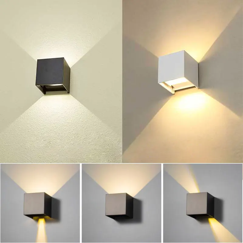 Outdoor LED Wall Light Waterproof Porch Wall Lamp 10W 90-260V Adjustable Sconce Lamp Up and Down For Corridor Garden Lighting
