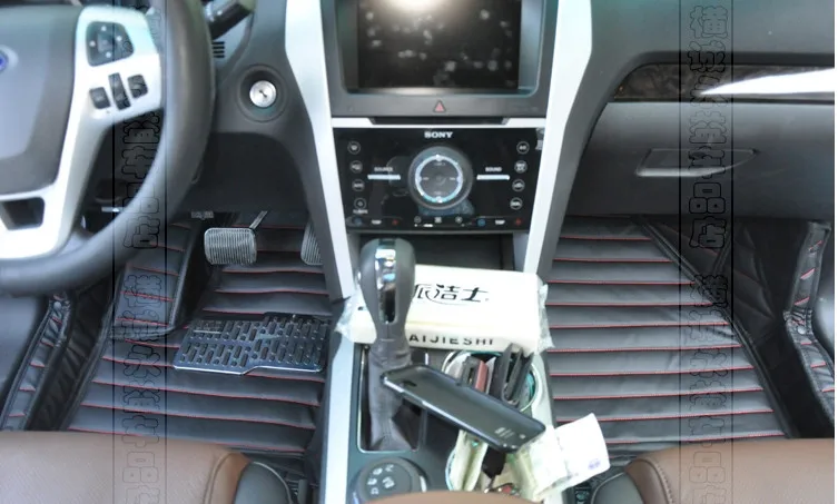 Хорошее качество! Специальные коврики для Ford Explorer 7 мест-2011 Водонепроницаемый dueable ковры для Explorer