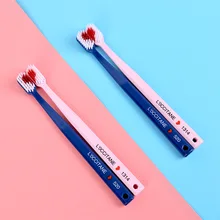 2 шт./упак. любовь пара бамбуковая зубная щетка из древесного угля портативная мягкая Щетинная зубная щетка эко удобная щетка очистка полости рта инструменты для ухода