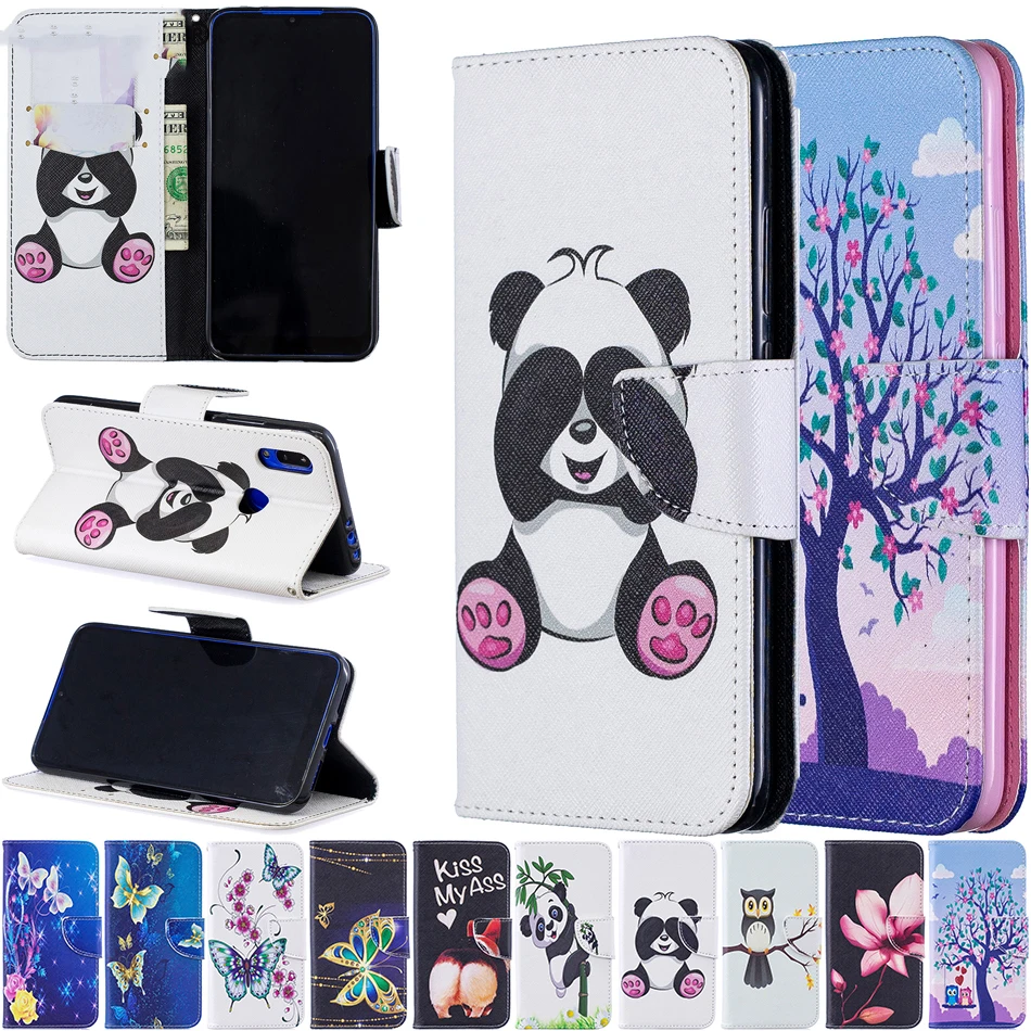 

Panda Case For Fundas huawei mate 10 lite Case Leather Wallet Flip Phone Cases For Huawei P20 Pro P30 P9 Lite Honor 6C GR5 2017