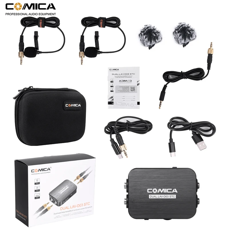 Comica CVM-D03 STC Dual-head Lavalier Lapel