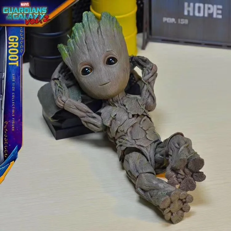 Горячие игрушки Marvel Groot Guardians of The Galaxy Мстители 1:1 милый ребенок дерево человек BJD Суставы подвижные фигурки игрушки 26 см